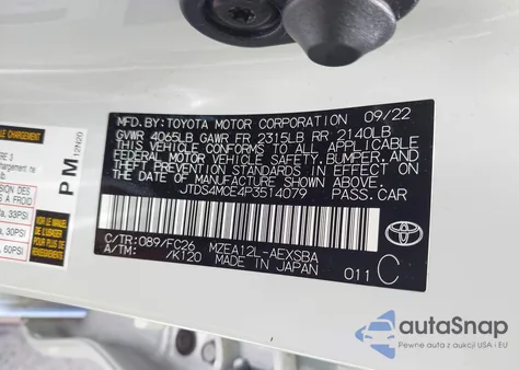 2023 Toyota Corolla Se from USA, damaged, VIN JTDS4MCE4P3514079